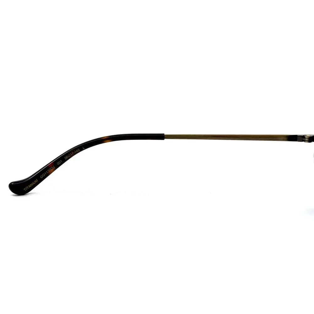 NEW GUCCI GG1130OJ 001 TITANIUM BLACK AUTHENTIC EYEGLASSES FRAME